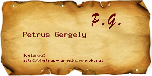 Petrus Gergely névjegykártya