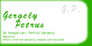 gergely petrus business card
